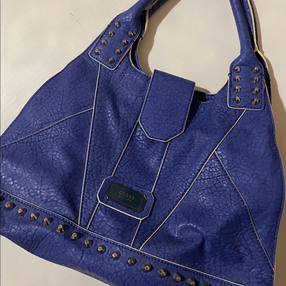 Guess rebel stud blueberry carryall handbag